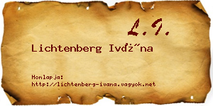 Lichtenberg Ivána névjegykártya